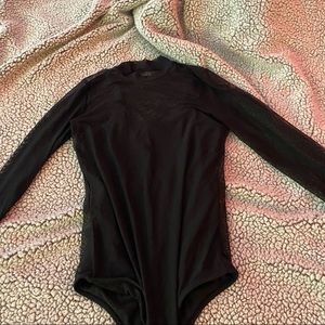 Black Mesh long-sleeved BodySuit